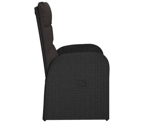 Sodo Kėdės Su Pagalvėlėmis, 2Vnt., Juodos, Poliratanas