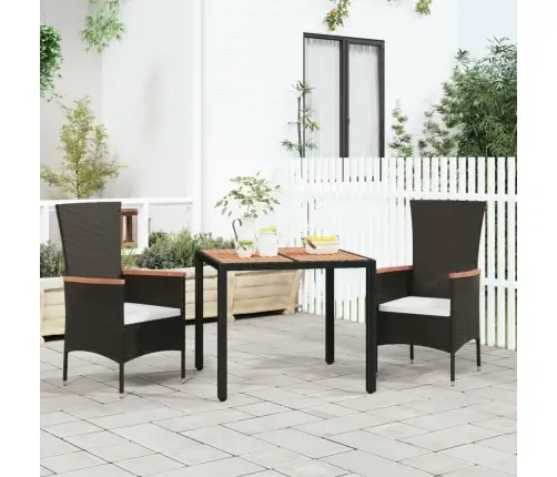 Dārza Galds, Koka Virsma, Melna Pe Rotangpalma, Akācijas Koks Vidaxl