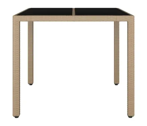 Dārza Galds, Stikla Virsma, Bēša Pe Rotangpalma, Rūdīts Stikls Vidaxl