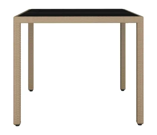 Dārza Galds, Stikla Virsma, Bēša Pe Rotangpalma, Rūdīts Stikls Vidaxl