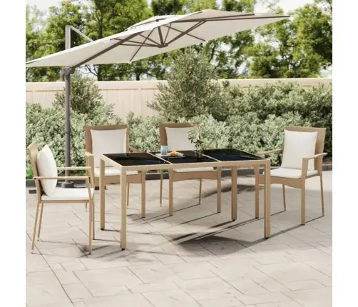 Stalas Su Stikliniu Stalviršiu, Smėlio, Poliratanas Ir Stiklas