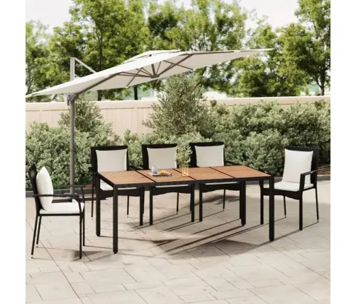 Aialaud Puidust Lauaplaadiga, Must, Polürotang Ja Akaatsiapuit