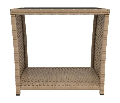 Teelaud Klaasist Lauaplaadiga, Beež, Polürotang/Klaas