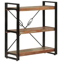 Grāmatu Plaukts, 3 Līmeņi, 77X30X80Cm, Pārstrādāts Koks, Dzelzs Vidaxl