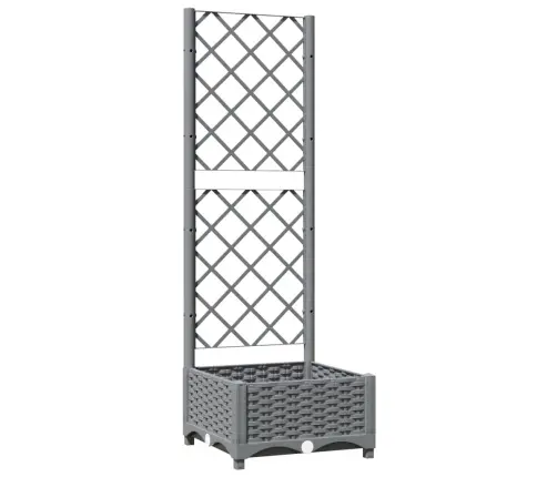 Dārza Puķu Kaste Ar Špaleru, Gaiši Pelēka, 40X40X121,5 Cm, Pp Vidaxl