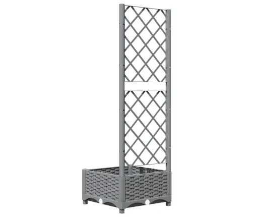 Dārza Puķu Kaste Ar Špaleru, Gaiši Pelēka, 40X40X121,5 Cm, Pp Vidaxl