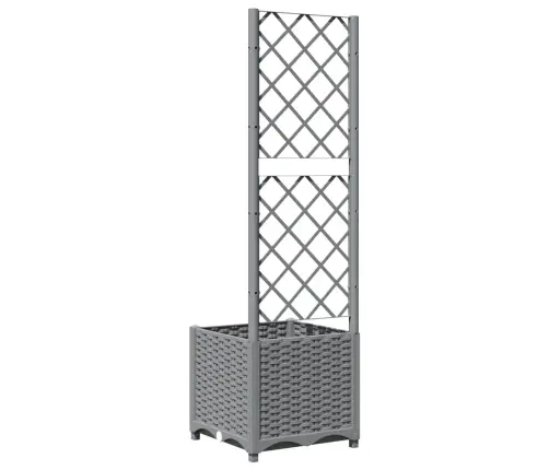 Dārza Puķu Kaste Ar Špaleru, Gaiši Pelēka, 40X40X136 Cm, Pp Vidaxl