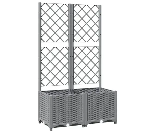 Dārza Puķu Kaste Ar Špaleru, Gaiši Pelēka, 80X40X136 Cm, Pp Vidaxl