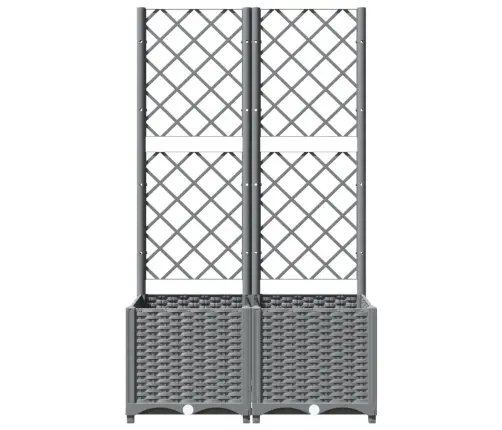 Dārza Puķu Kaste Ar Špaleru, Gaiši Pelēka, 80X40X136 Cm, Pp Vidaxl