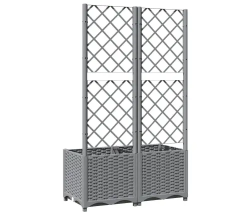 Dārza Puķu Kaste Ar Špaleru, Gaiši Pelēka, 80X40X136 Cm, Pp Vidaxl