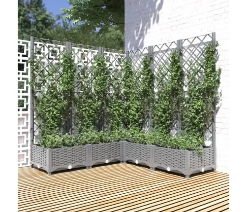 Sodo Lovelis Su Treliažu, Šviesiai Pilkas, 120X120X121,5cm Pp