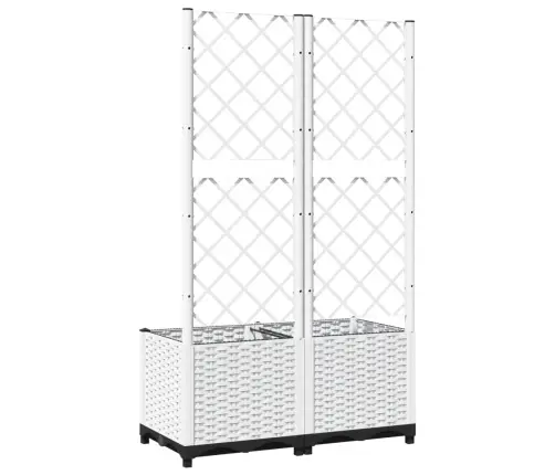 Dārza Puķu Kaste Ar Špaleru, Balta, 80X40X136 Cm, Pp Vidaxl