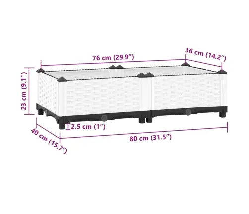 Taimelava, 80 X 40 X 23 cm Polüpropüleen