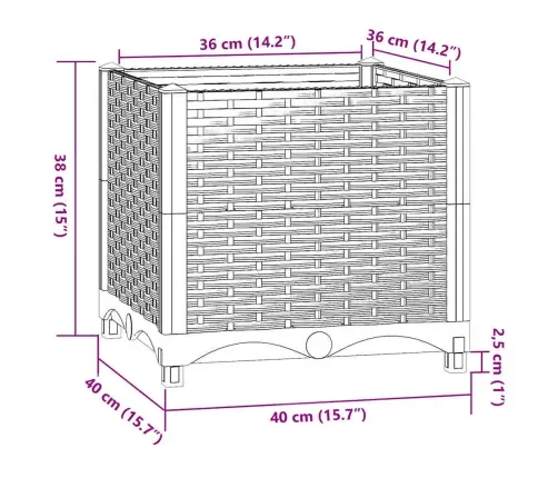 Puķu Kaste, 40X40X38 Cm, Polipropilēns Vidaxl
