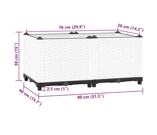 Puķu Kaste, 80X40X38 Cm, Polipropilēns Vidaxl
