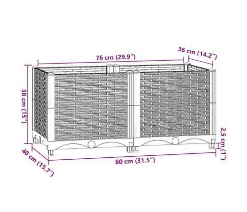 Puķu Kaste, 80X40X38 Cm, Polipropilēns Vidaxl