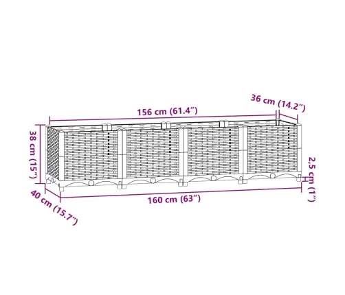 Aukštas Lovelis, 160X40X38 cm Polipropilenas