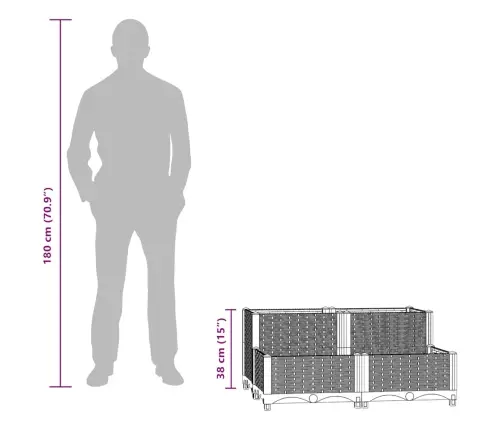 Puķu Kaste, 80X80X38 Cm, Polipropilēns Vidaxl