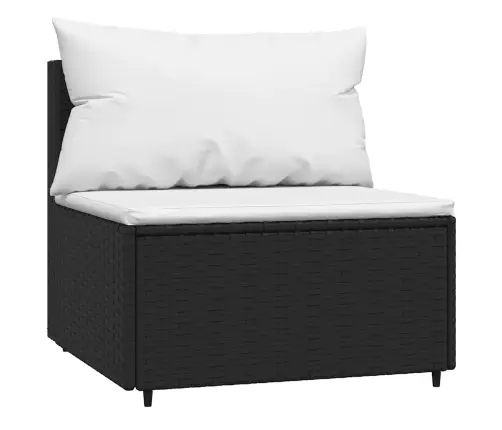 4-Osaline Aiamööblikomplekt Patjadega, Must, Polürotang