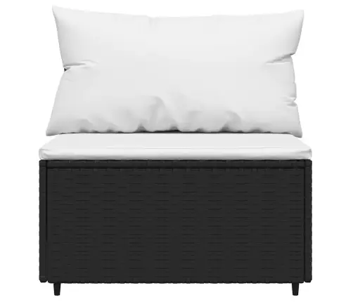 4-Osaline Aiamööblikomplekt Patjadega, Must, Polürotang