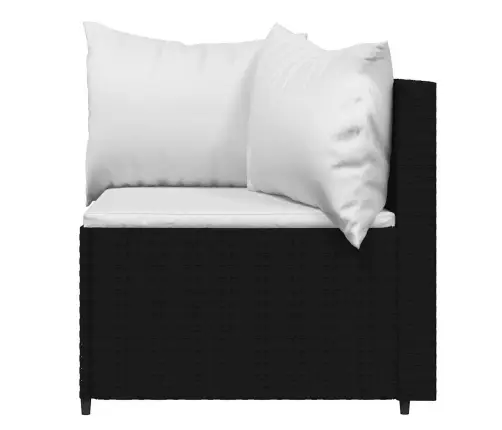 Dārza Stūra Dīvāni Ar Spilveniem, 2 Gab., Melna Pe Rotangpalma Vidaxl