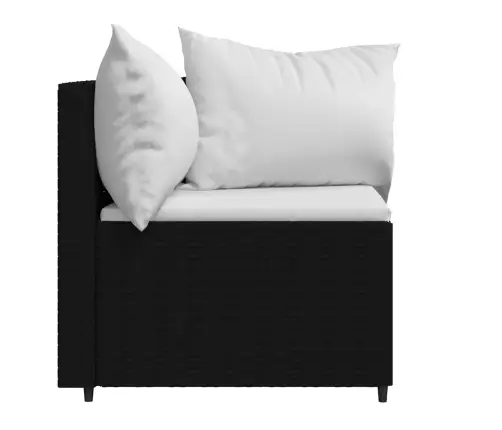 Dārza Stūra Dīvāni Ar Spilveniem, 2 Gab., Melna Pe Rotangpalma Vidaxl