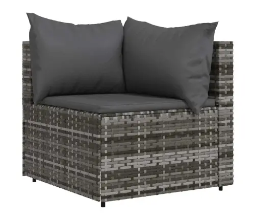 Dārza Stūra Dīvāns Ar Spilveniem, Pelēka Pe Rotangpalma Vidaxl