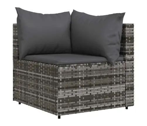 Dārza Stūra Dīvāni Ar Spilveniem, 2 Gab., Pelēka Pe Rotangpalma Vidaxl