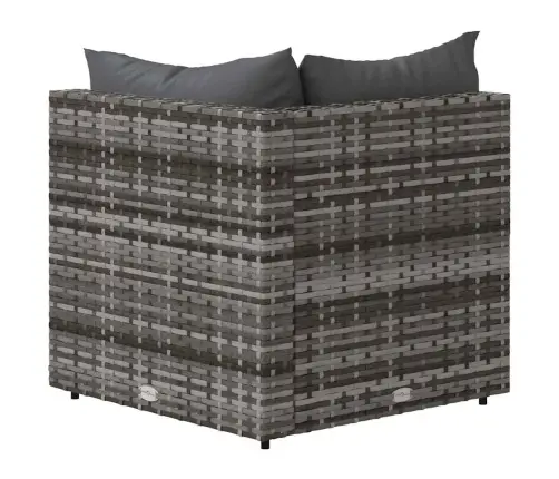 Dārza Stūra Dīvāni Ar Spilveniem, 2 Gab., Pelēka Pe Rotangpalma Vidaxl