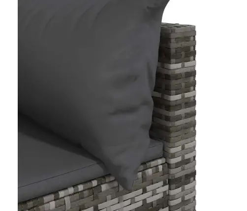 Dārza Stūra Dīvāni Ar Spilveniem, 2 Gab., Pelēka Pe Rotangpalma Vidaxl