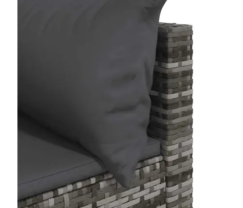 Sodo Komplektas Su Pagalvėlėmis, 3 Dalių, Pilkas, Poliratanas