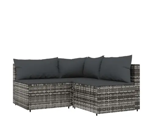 4-Daļīgs Dārza Atpūtas Mēbeļu Komplekts, Pelēka Pe Rotangpalma Vidaxl