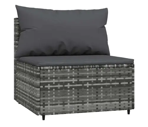 Vidējie Dārza Dīvāni, Spilveni, 2 Gab., Pelēka Pe Rotangpalma Vidaxl