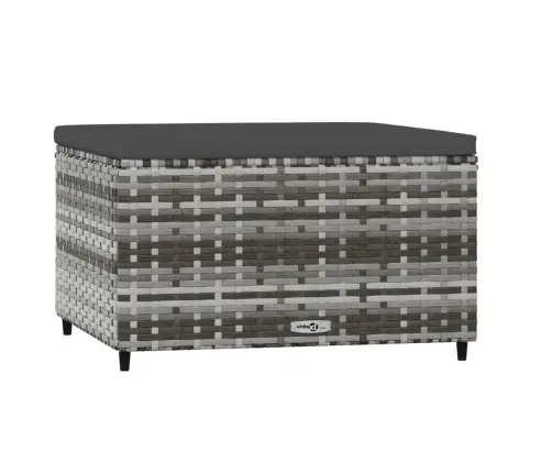 Dārza Kāju Soliņi Ar Spilveniem, 2 Gab., Pelēka Pe Rotangpalma Vidaxl