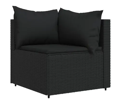 Dārza Stūra Dīvāni Ar Spilveniem, 2 Gab., Melna Pe Rotangpalma Vidaxl