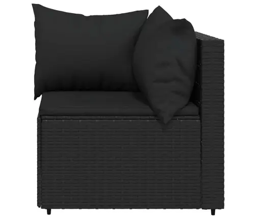 Dārza Stūra Dīvāni Ar Spilveniem, 2 Gab., Melna Pe Rotangpalma Vidaxl