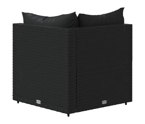 Dārza Stūra Dīvāni Ar Spilveniem, 2 Gab., Melna Pe Rotangpalma Vidaxl