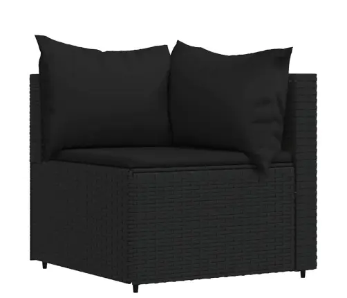 Sodo Komplektas Su Pagalvėlėmis, 4 Dalių, Juodas, Poliratanas