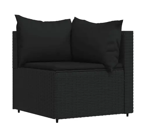 4-Daļīgs Dārza Atpūtas Mēbeļu Komplekts Ar Matračiem, Melns Pe Vidaxl