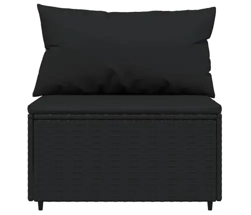 4-Daļīgs Dārza Atpūtas Mēbeļu Komplekts Ar Matračiem, Melns Pe Vidaxl