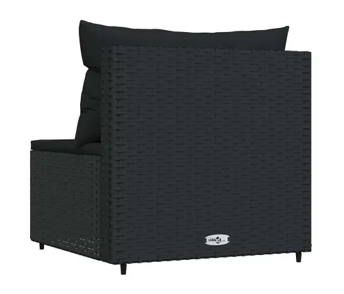 Vidējais Dārza Dīvāns, Spilveni, Melna Pe Rotangpalma Vidaxl