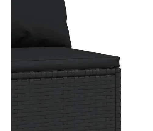 Vidējais Dārza Dīvāns, Spilveni, Melna Pe Rotangpalma Vidaxl