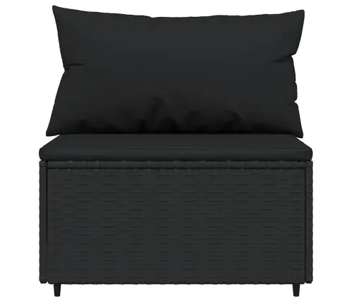 3-Osaline Aiamööblikomplekt Patjadega, Must, Polürotang