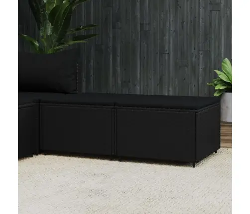 Dārza Kāju Soliņi Ar Spilveniem, 2 Gab., Melna Pe Rotangpalma Vidaxl