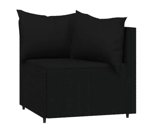 4-Daļīgs Dārza Atpūtas Mēbeļu Komplekts Ar Matračiem, Melns Pe Vidaxl