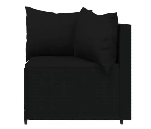 4-Daļīgs Dārza Atpūtas Mēbeļu Komplekts Ar Matračiem, Melns Pe Vidaxl