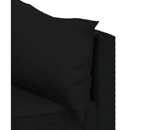 4-Daļīgs Dārza Atpūtas Mēbeļu Komplekts Ar Matračiem, Melns Pe Vidaxl