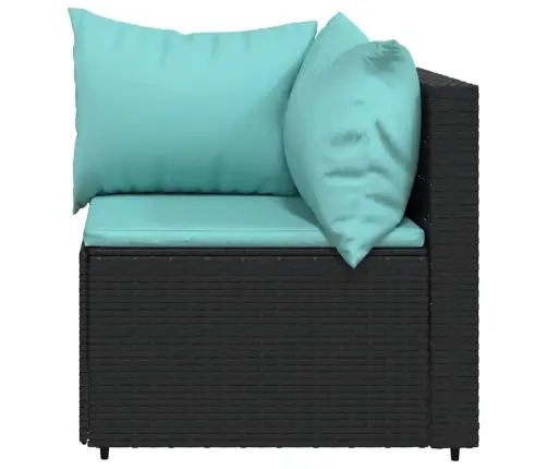 Dārza Stūra Dīvāni Ar Spilveniem, 2 Gab., Melna Pe Rotangpalma Vidaxl