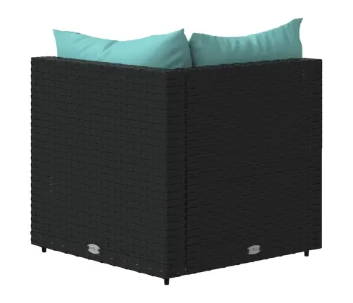 Dārza Stūra Dīvāni Ar Spilveniem, 2 Gab., Melna Pe Rotangpalma Vidaxl