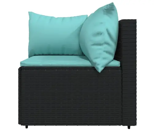 4-Daļīgs Dārza Atpūtas Mēbeļu Komplekts Ar Matračiem, Melns Pe Vidaxl